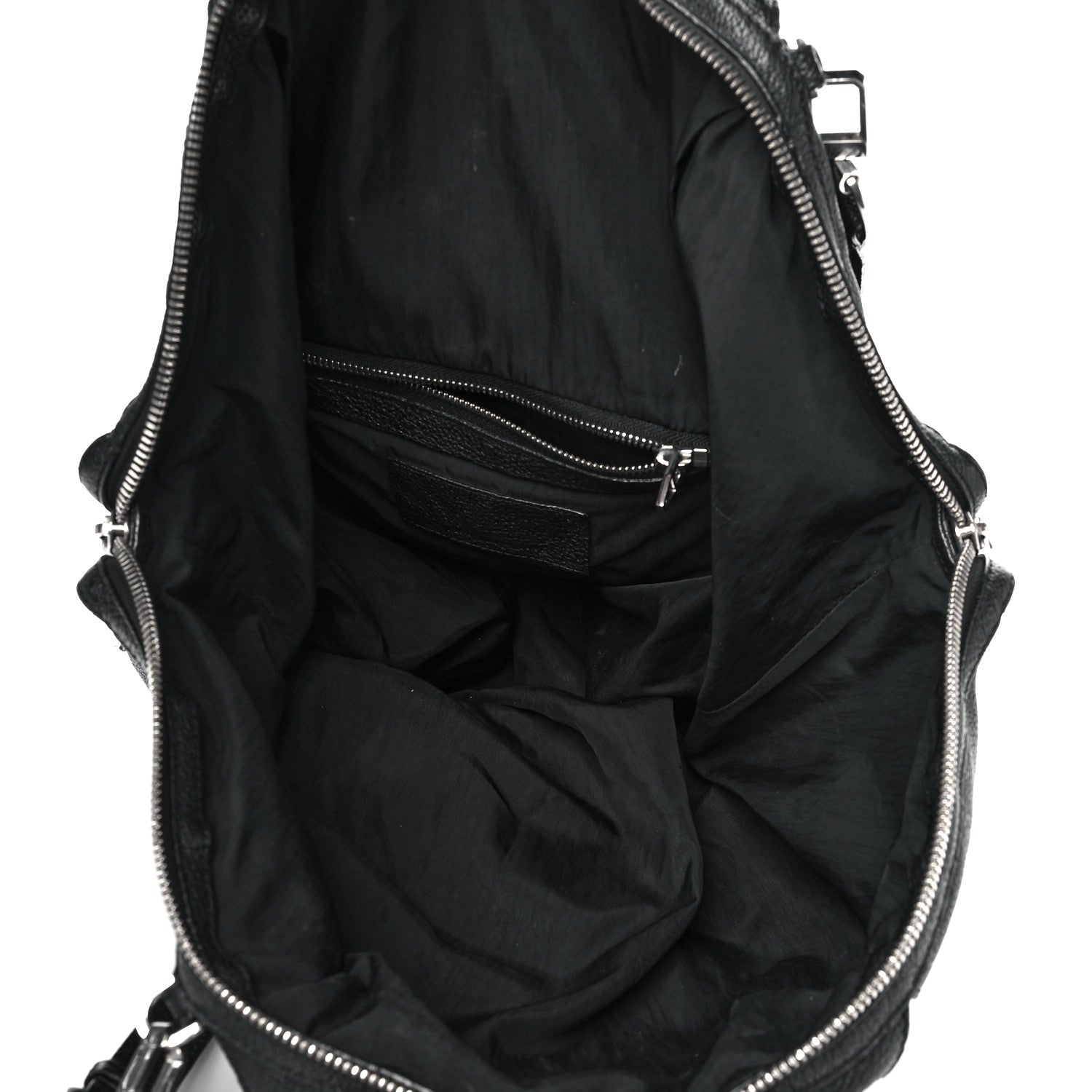 Alexander Wang Pebbled Calfskin Large Emile Black Silver Hardware 5 of 26
