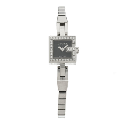 Gucci Stainless Steel Diamond Bezel 14mm 102 G-Mini Quartz Watch Black 1 of 4