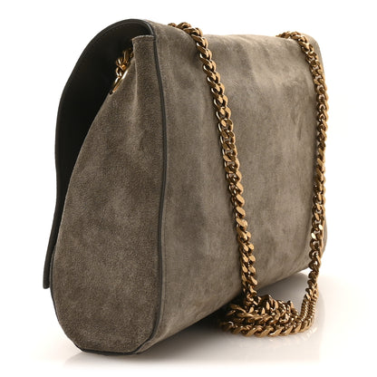 Saint Laurent Smooth Calfskin Suede Medium Reversible Monogram Kate Satchel Olive 5 of 18