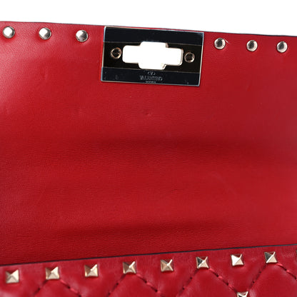 Valentino Garavani Lambskin Small Rockstud Spike Shoulder Bag Red 9 of 9