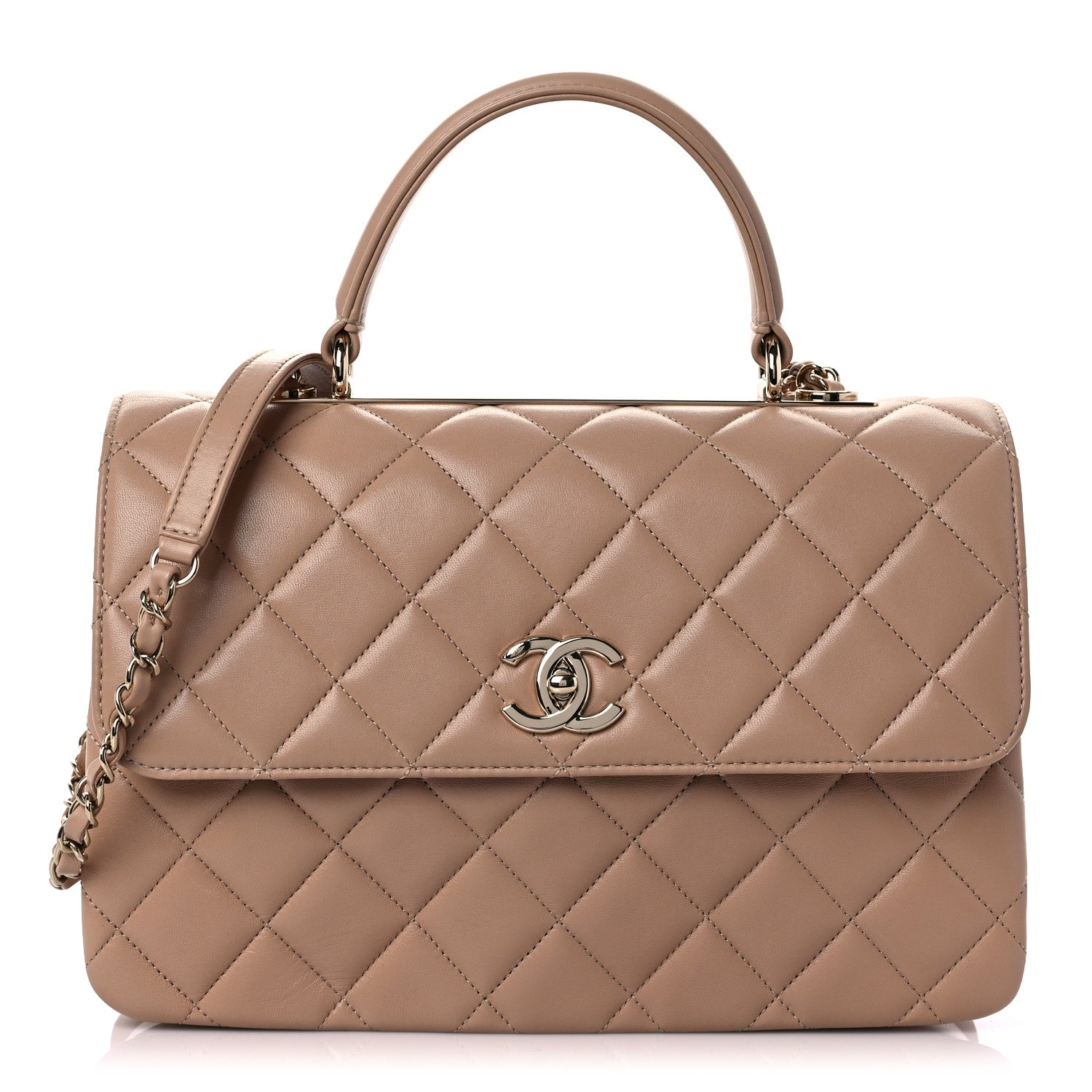 Chanel Lambskin Quilted Medium Trendy CC Flap Dual Handle Bag Beige 1 of 12