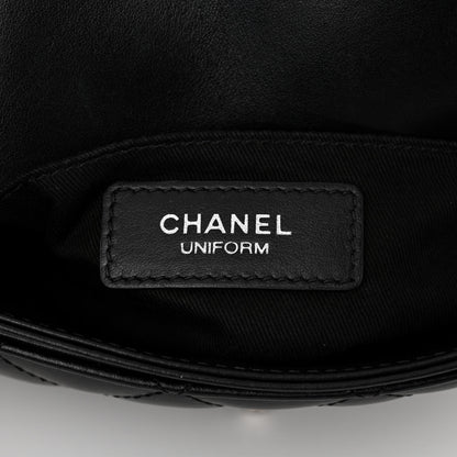Chanel Calfskin Quilted CC Uniform Flap Belt Bag Black 6 of 12