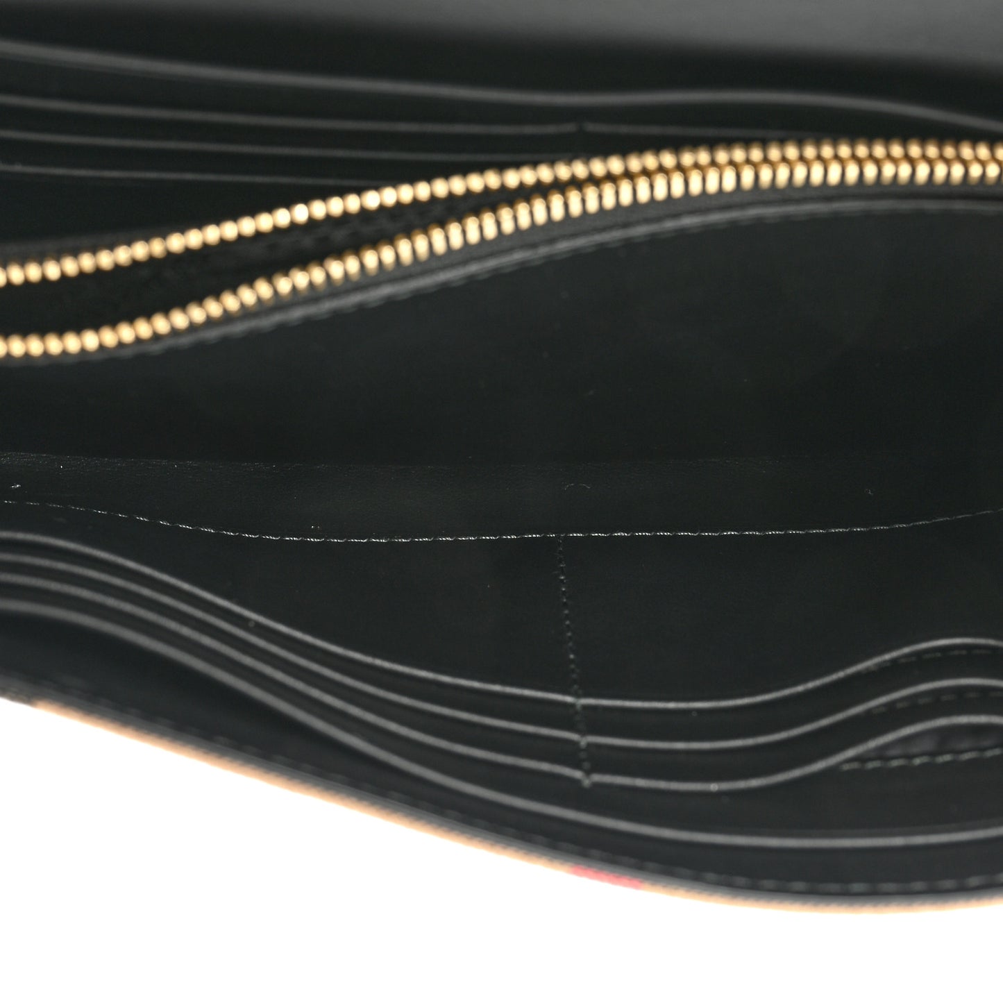 Calfskin House Check Hannah Wallet with Detachable Strap Black