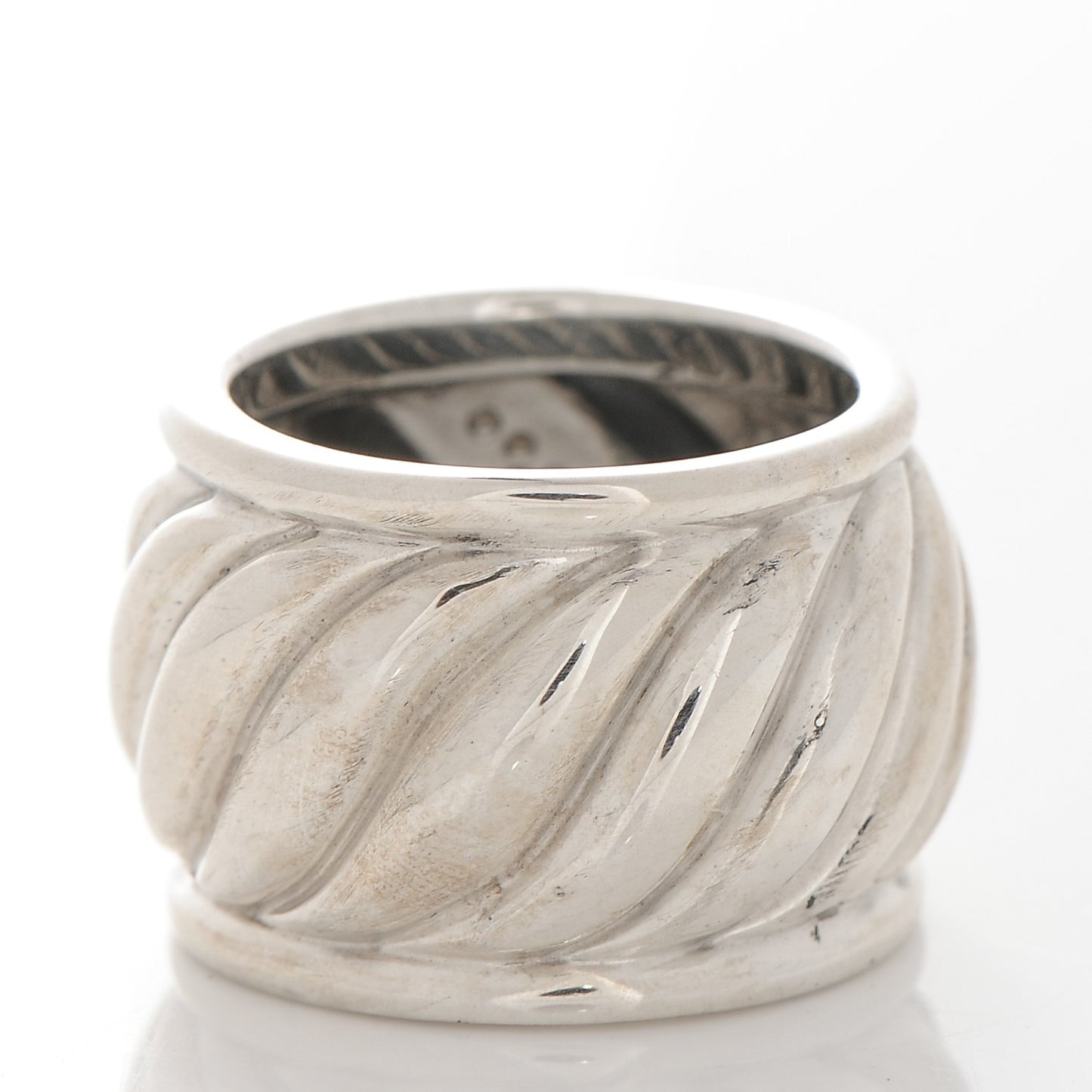 Sterling Silver Diamond Cable Ring 53.5 6.75