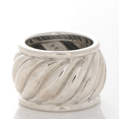 David Yurman Sterling Silver Diamond Cable Ring 53.5 6.75 3 of 4