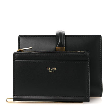 Celine Satinated Calfskin 16 Card Holder With Flap Black 3 of 12