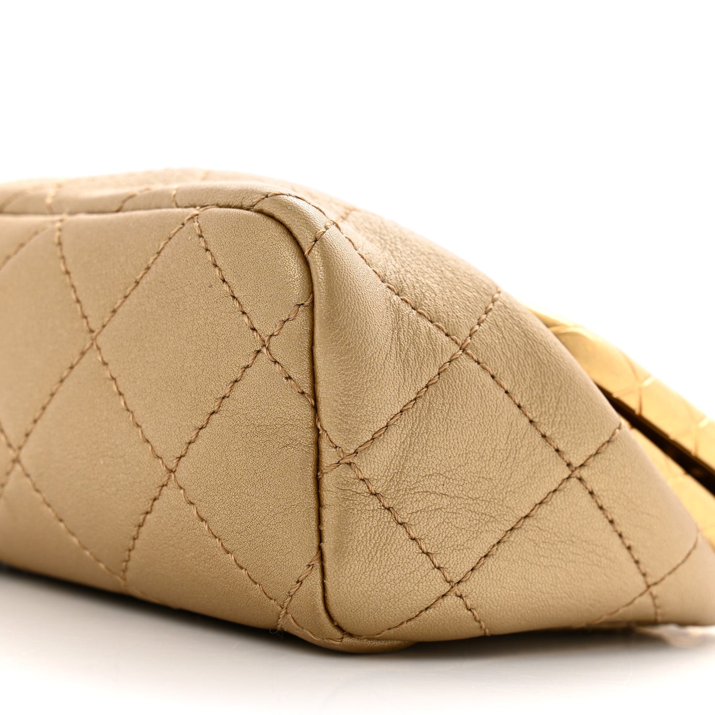 Metallic Lambskin Quilted Small My Crush Bag Gold