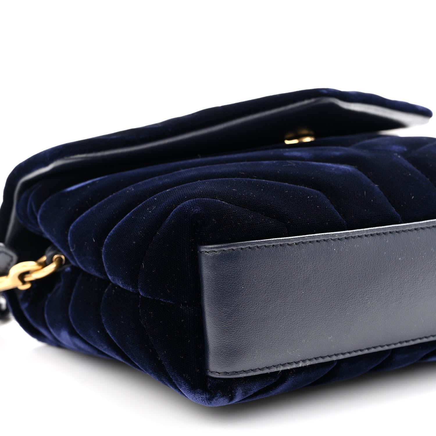 Saint Laurent Velvet Y Quilted Monogram Toy Loulou Crossbody Bag Deep Marine 8 of 9