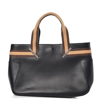 Gucci Calfskin Web Tote Black 1 of 15