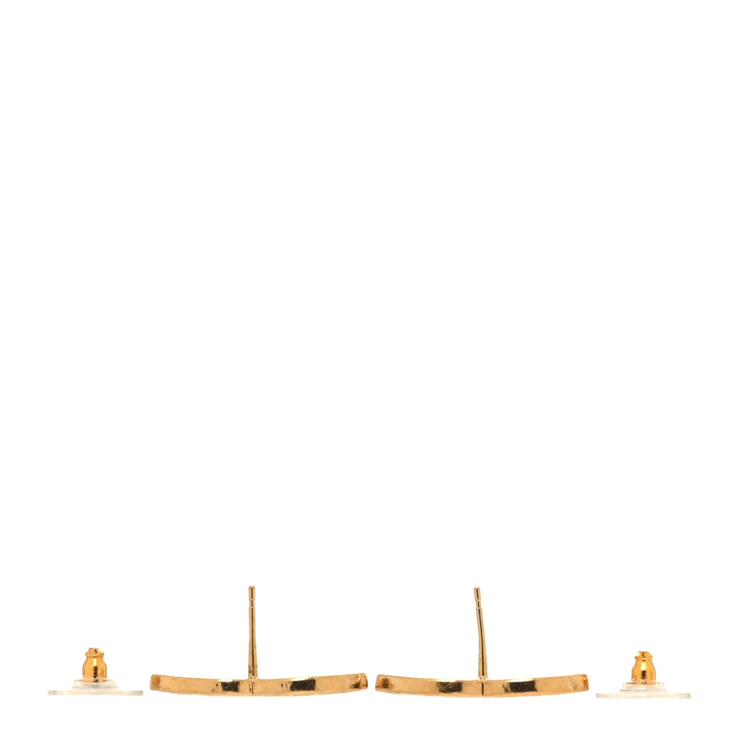 Metal Textured CC Earrings Gold