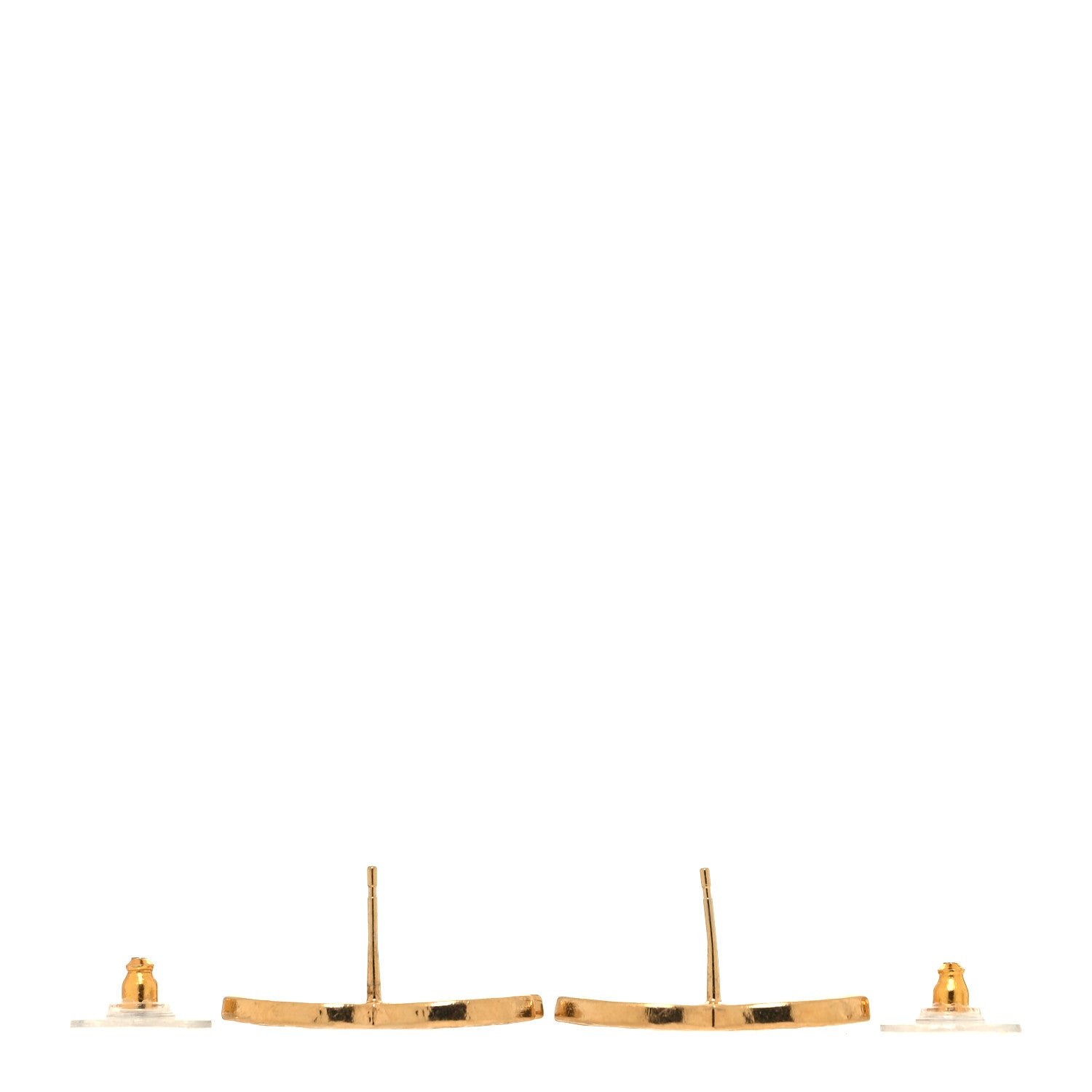 Chanel Metal Textured CC Earrings Gold 3 of 4
