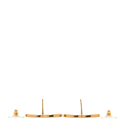Chanel Metal Textured CC Earrings Gold 3 of 4