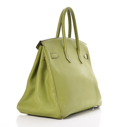 Hermes Taurillon Clemence Birkin 35 Vert Anis 3 of 41