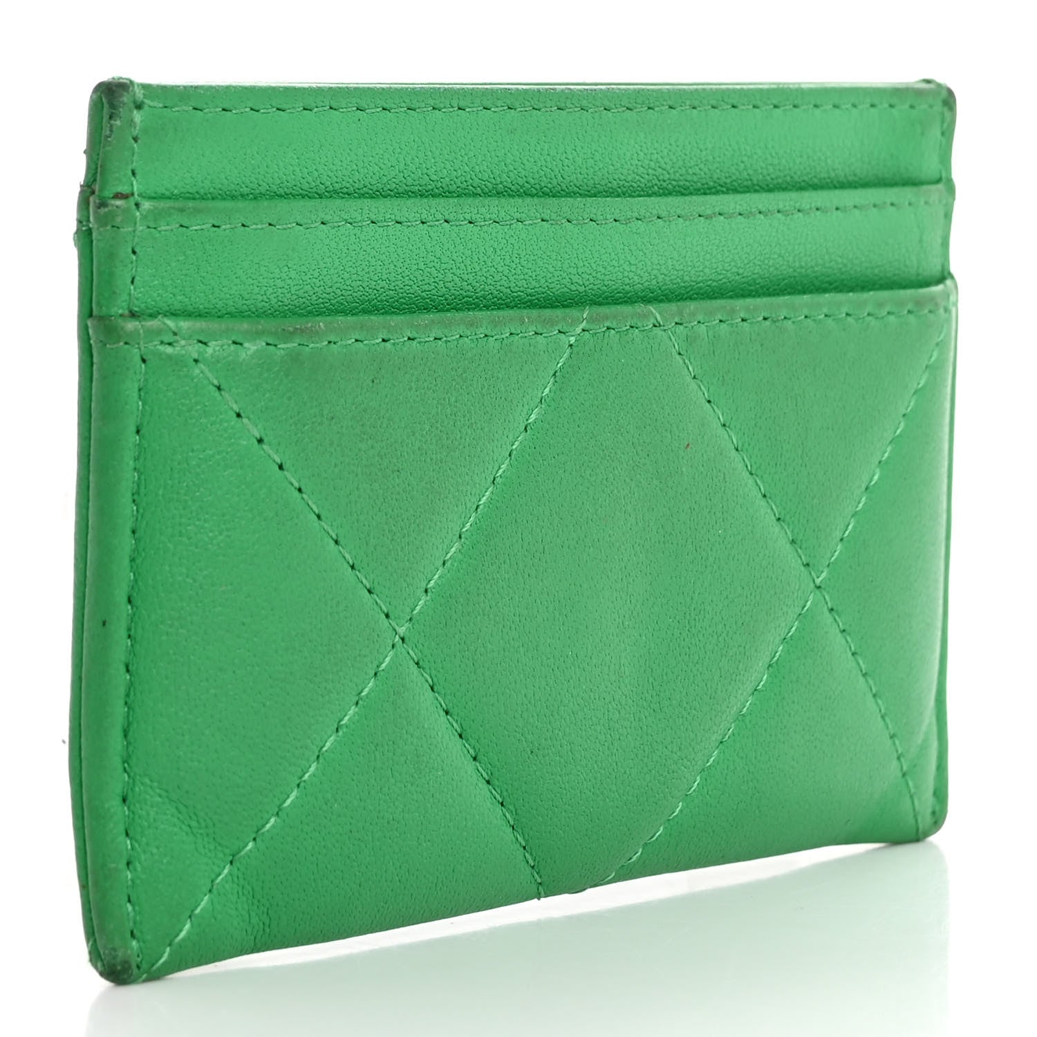 Chanel Lambskin Quilted Chanel 19 Card Holder Green 3 of 15
