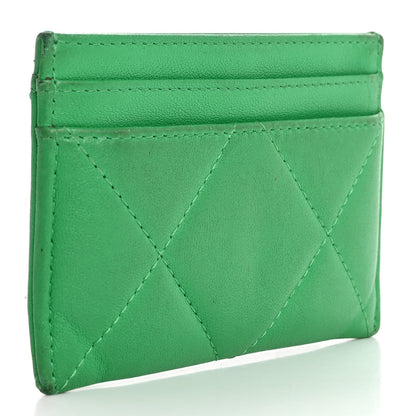 Chanel Lambskin Quilted Chanel 19 Card Holder Green 3 of 15