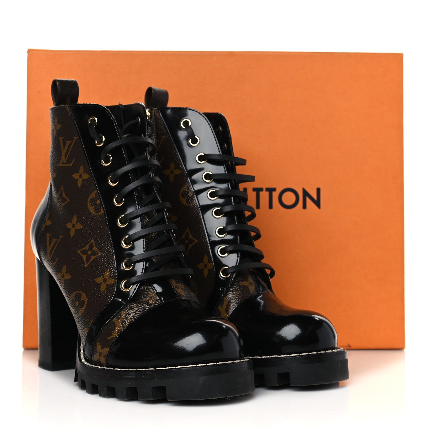 Louis Vuitton Patent Calfskin Monogram Star Trail Ankle Boots 40 Black 10 of 10