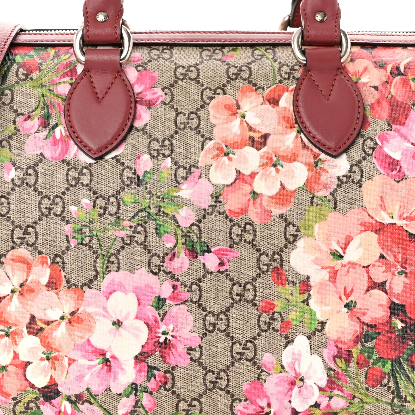 GG Supreme Monogram Blooms Medium Boston Beige Multicolor Dry Rose