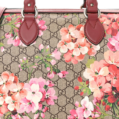 Gucci GG Supreme Monogram Blooms Medium Boston Beige Multicolor Dry Rose 8 of 10