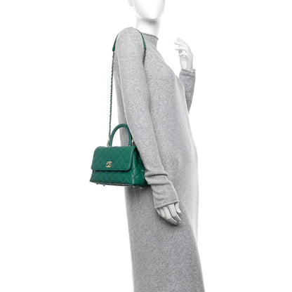 Chanel Caviar Quilted Mini Coco Handle Flap Green 2 of 9