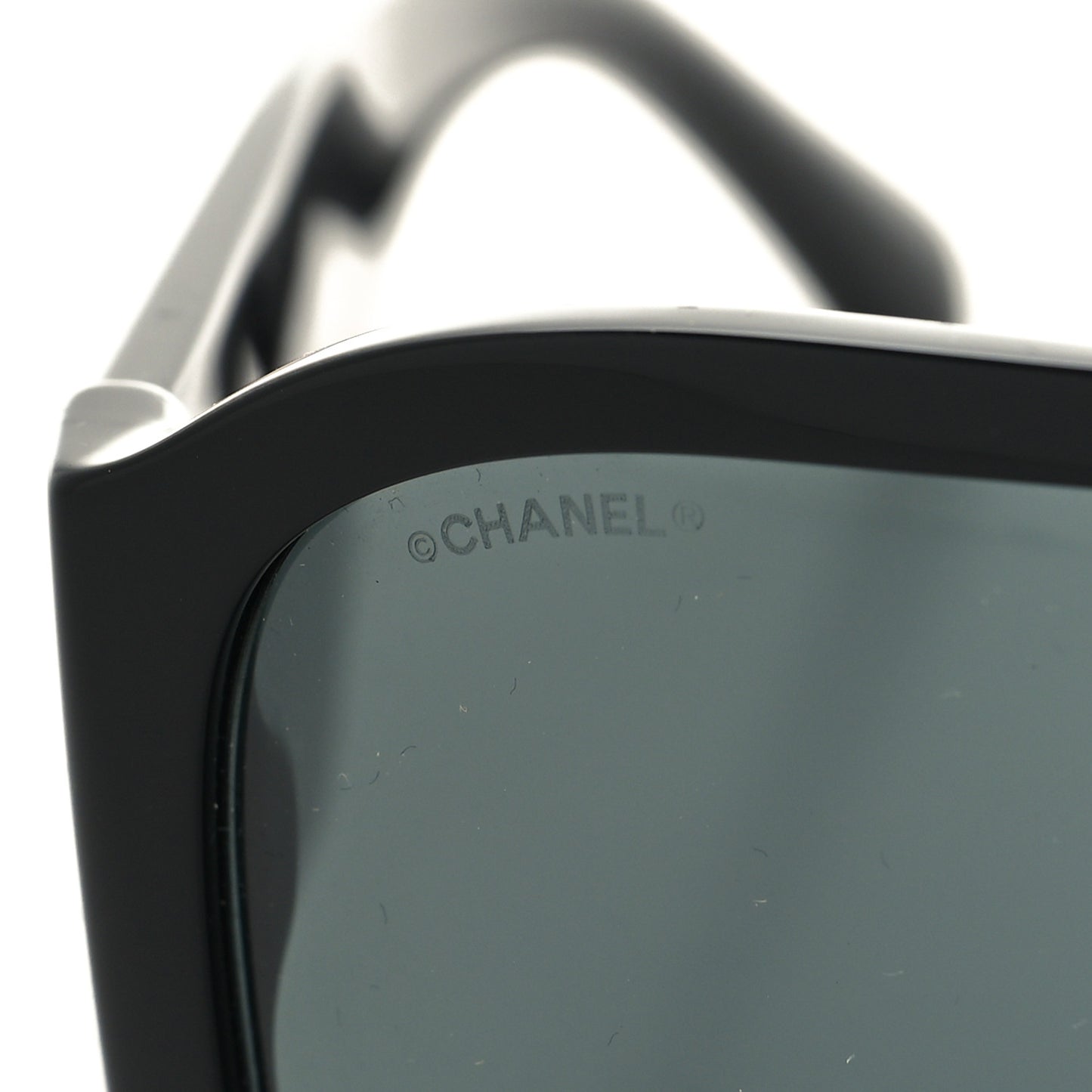 Acetate Crystal CC Shield Sunglasses 5466-B-A Black