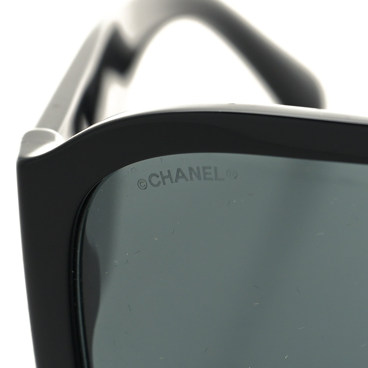 Chanel Acetate Crystal CC Shield Sunglasses 5466-B-A Black 7 of 8