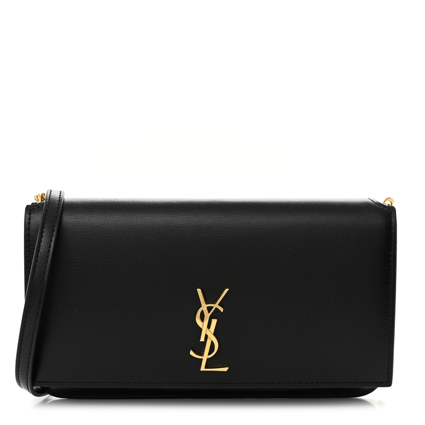 Smooth Calfskin Monogram Phone Holder Crossbody Black