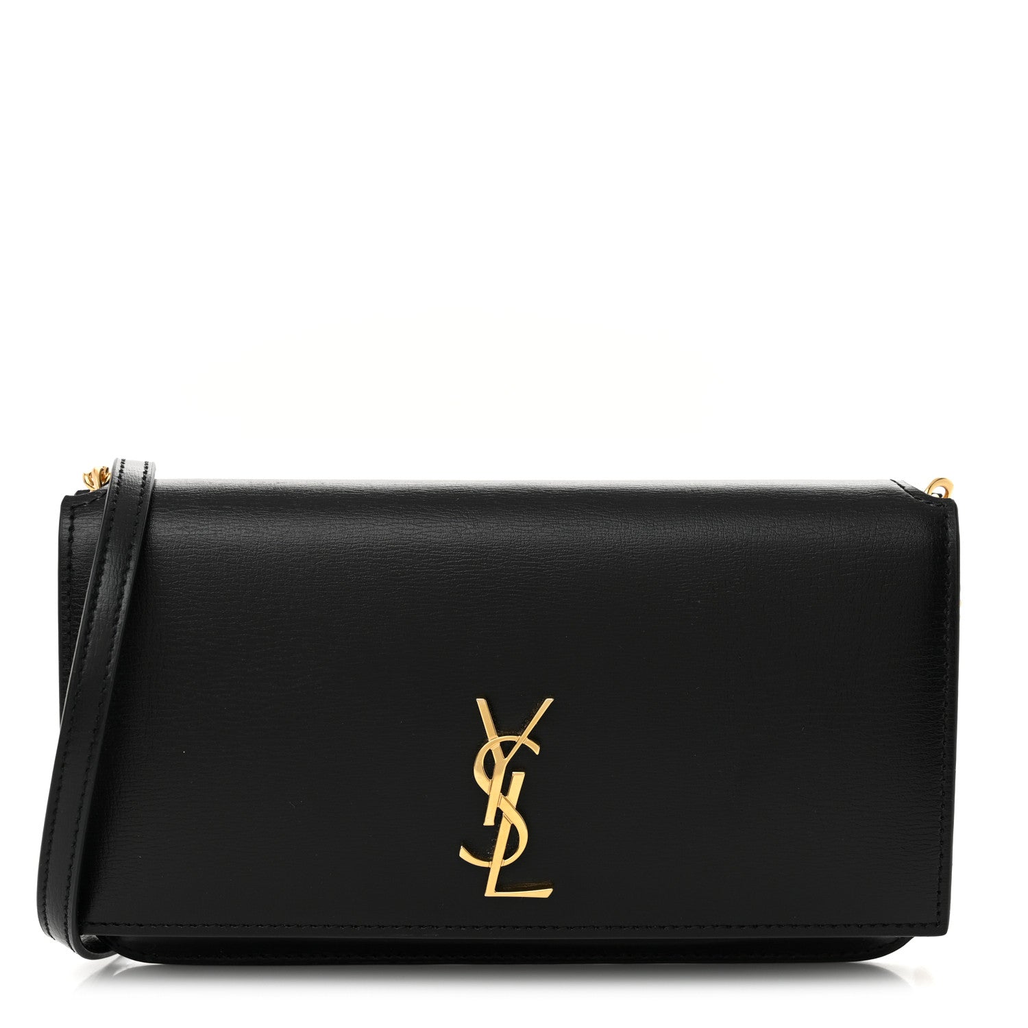 Saint Laurent Smooth Calfskin Monogram Phone Holder Crossbody Black 1 of 11