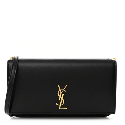 Saint Laurent Smooth Calfskin Monogram Phone Holder Crossbody Black 1 of 11
