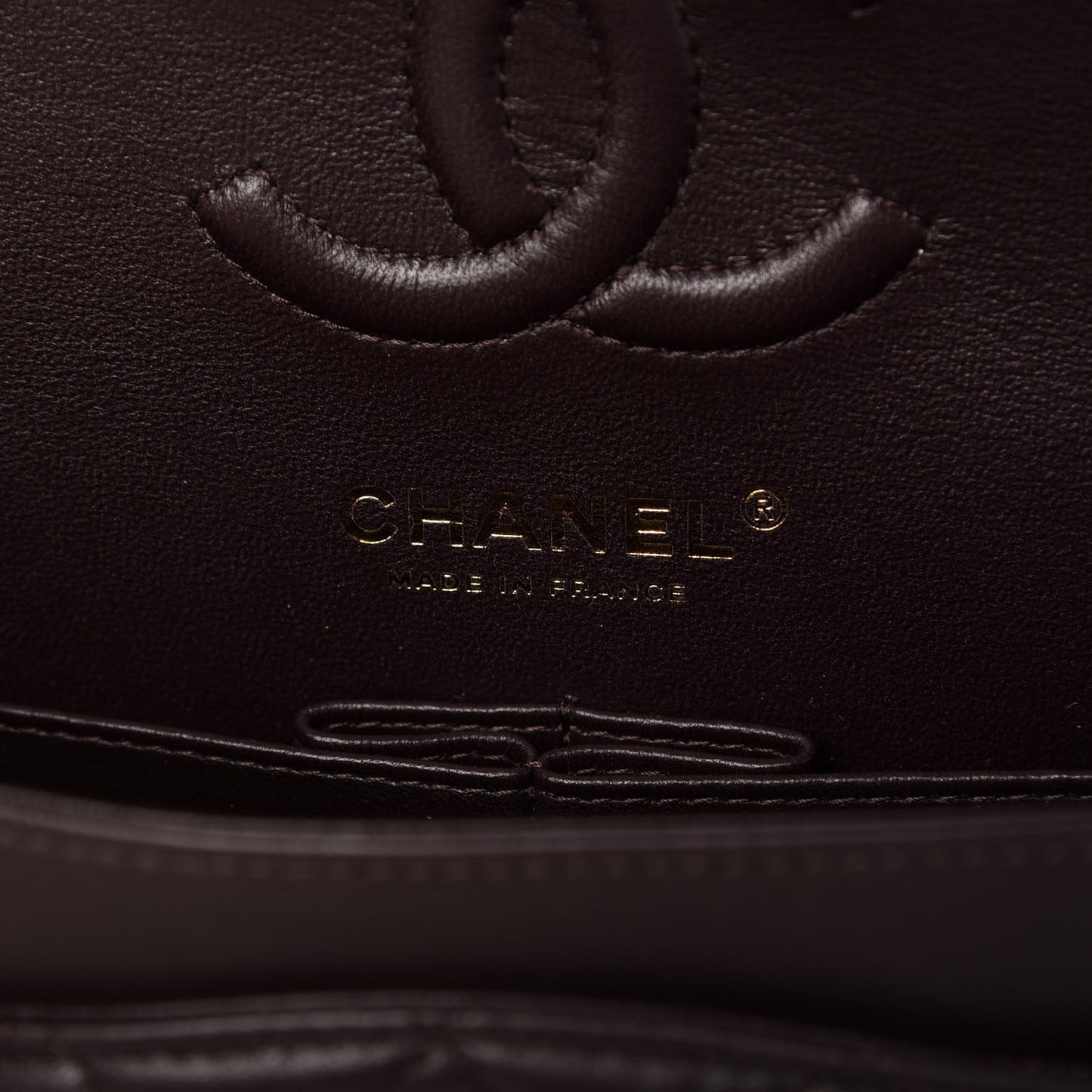 Lambskin Quilted Small Double Flap Dark Brown