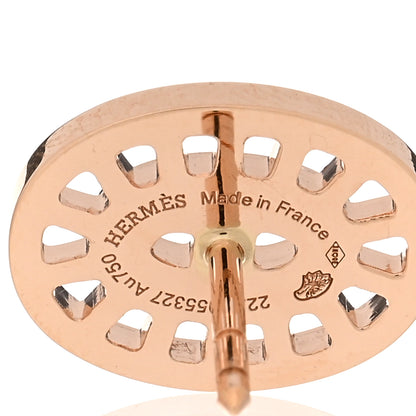 Hermes 18K Rose Gold Diamond Chaine d'Ancre Divine Stud Earrings 4 of 5