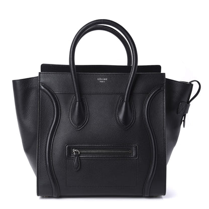 Celine Drummed Calfskin Mini Luggage Black 1 of 10