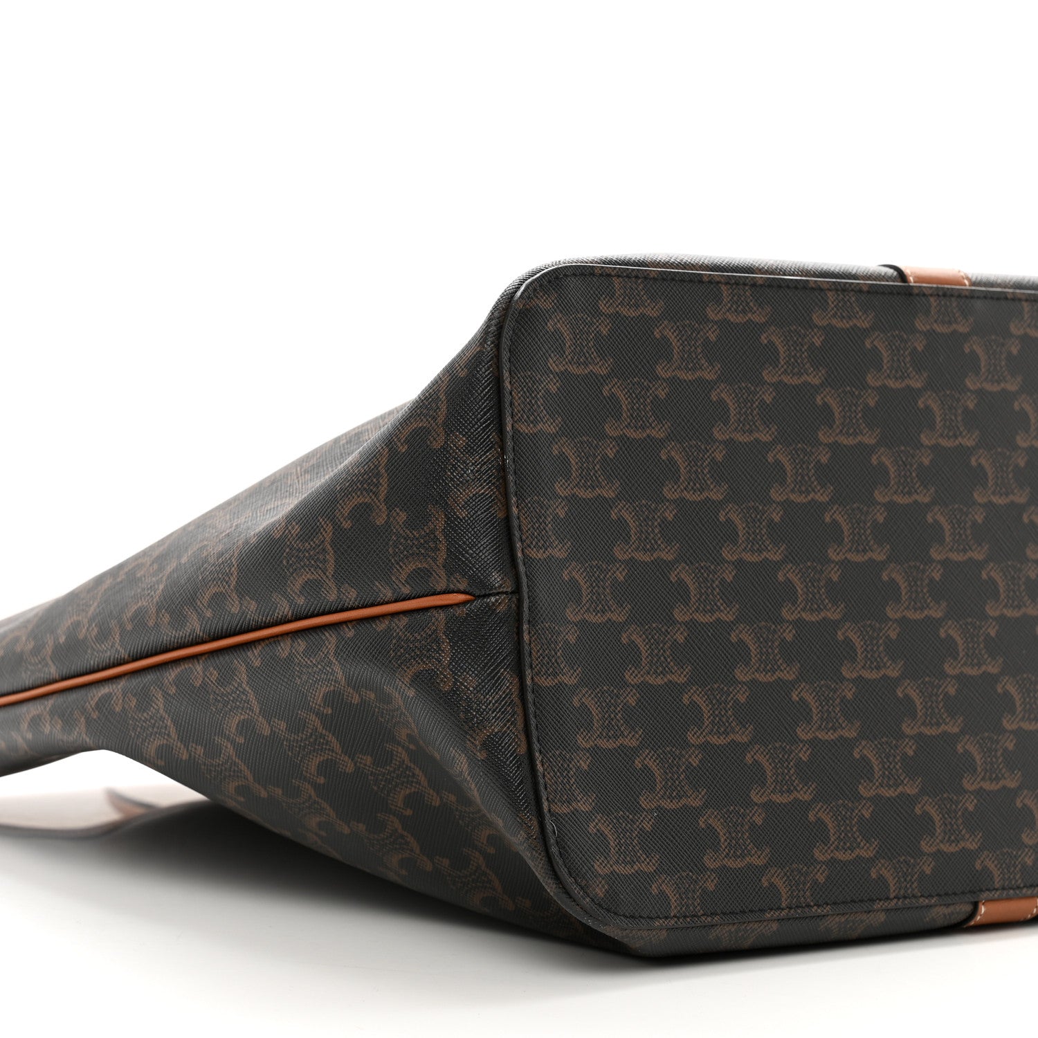 Celine Triomphe Canvas Calfskin Medium Cabas Bag Tan 9 of 10
