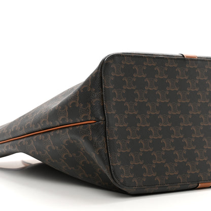 Celine Triomphe Canvas Calfskin Medium Cabas Bag Tan 9 of 10