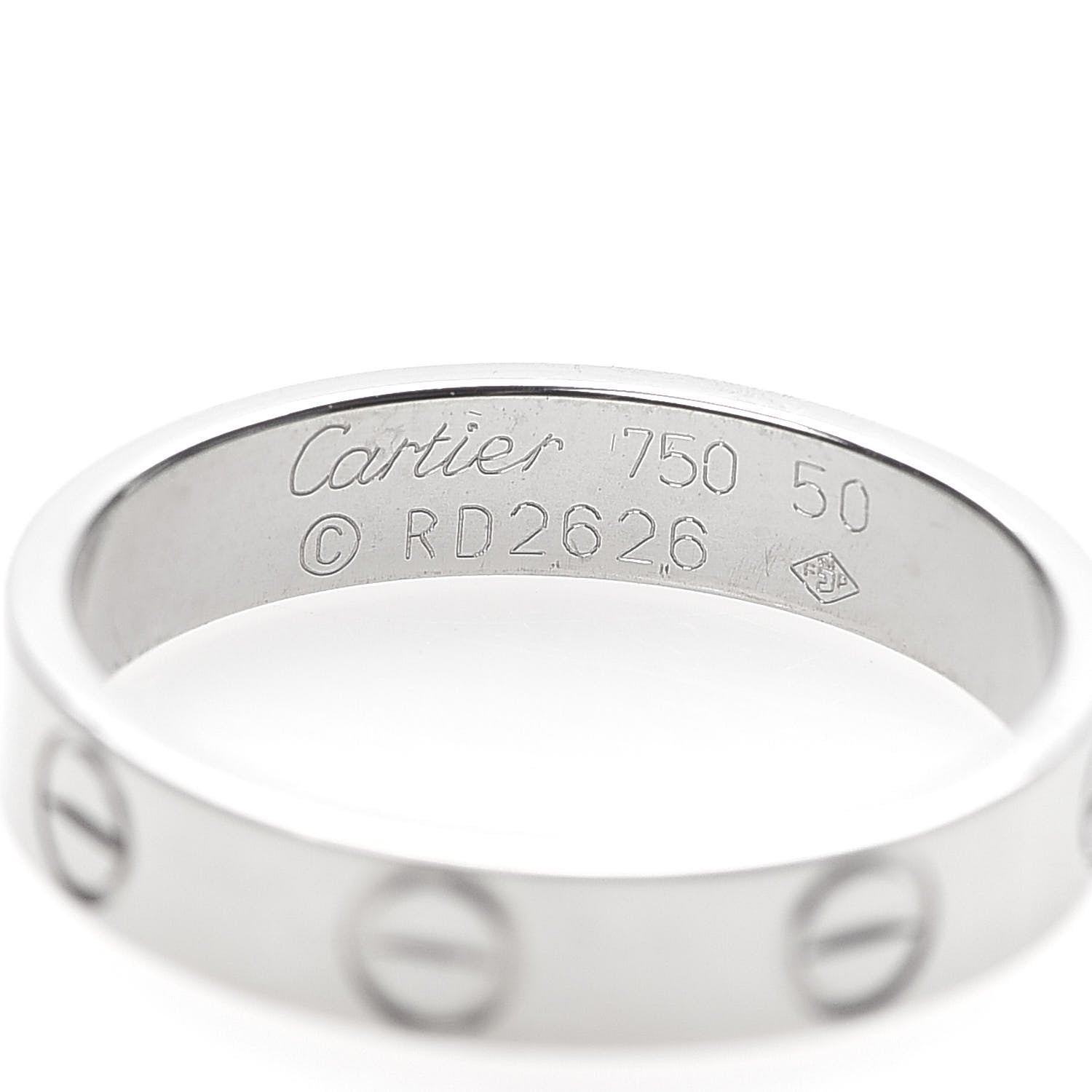 Cartier 18K White Gold 3.5mm LOVE Wedding Band Ring 50 5.25 4 of 5