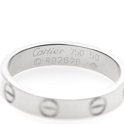 Cartier 18K White Gold 3.5mm LOVE Wedding Band Ring 50 5.25 4 of 5