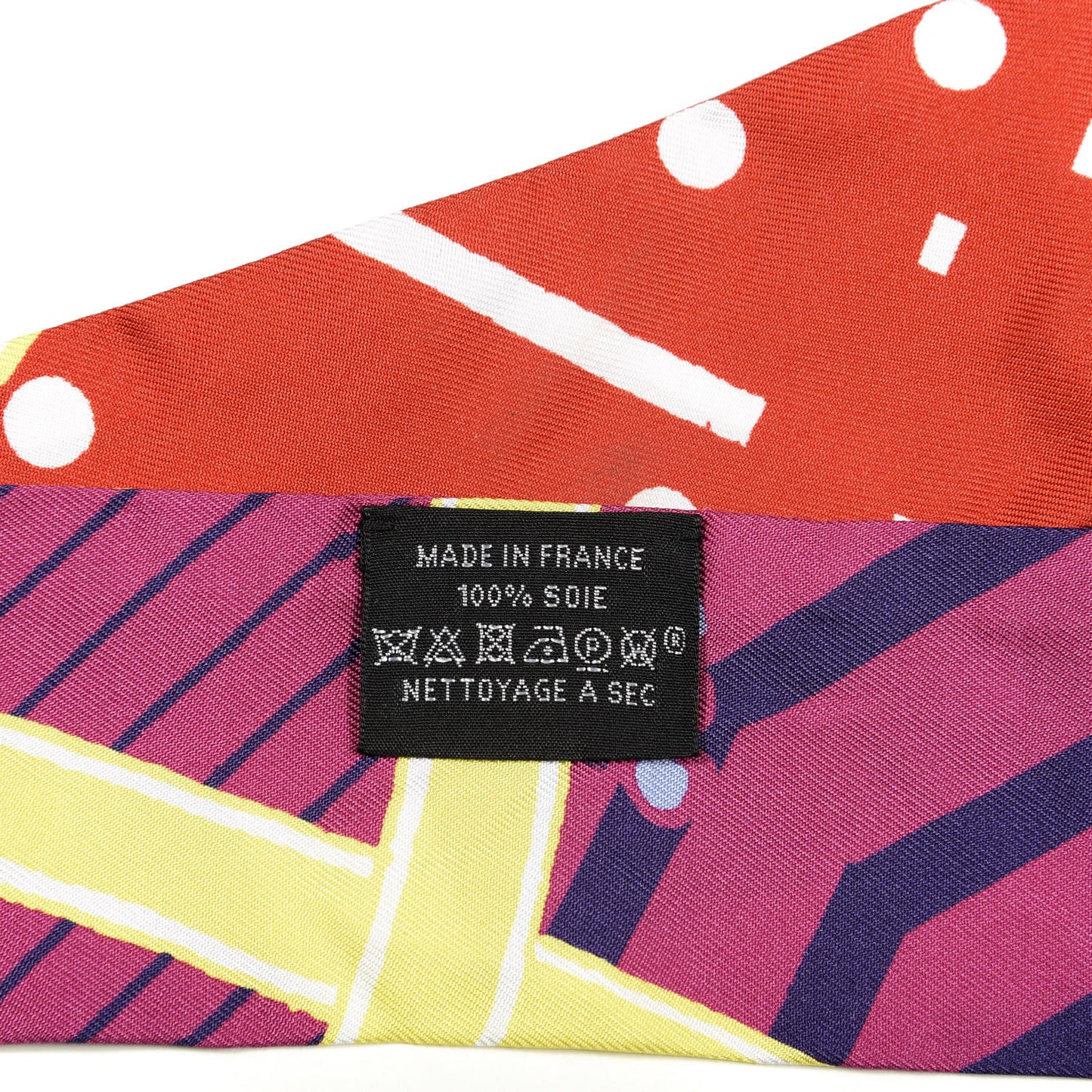 Silk Jeu de Soie Uniforme Twilly Fuchsia Rouge Multi