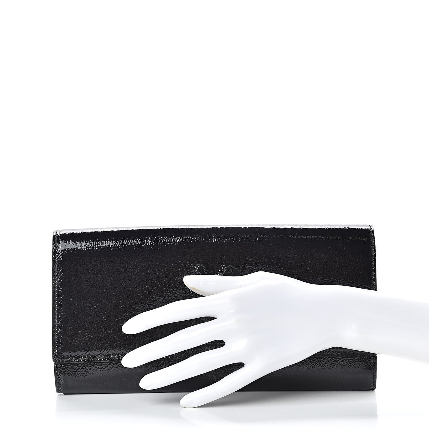 Textured Patent Monogram Small Belle De Jour Clutch Black