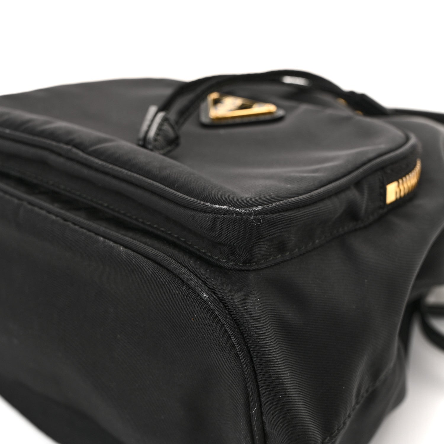 Prada Saffiano Tessuto Nylon Mini Bucket Crossbody Bag Black 11 of 12