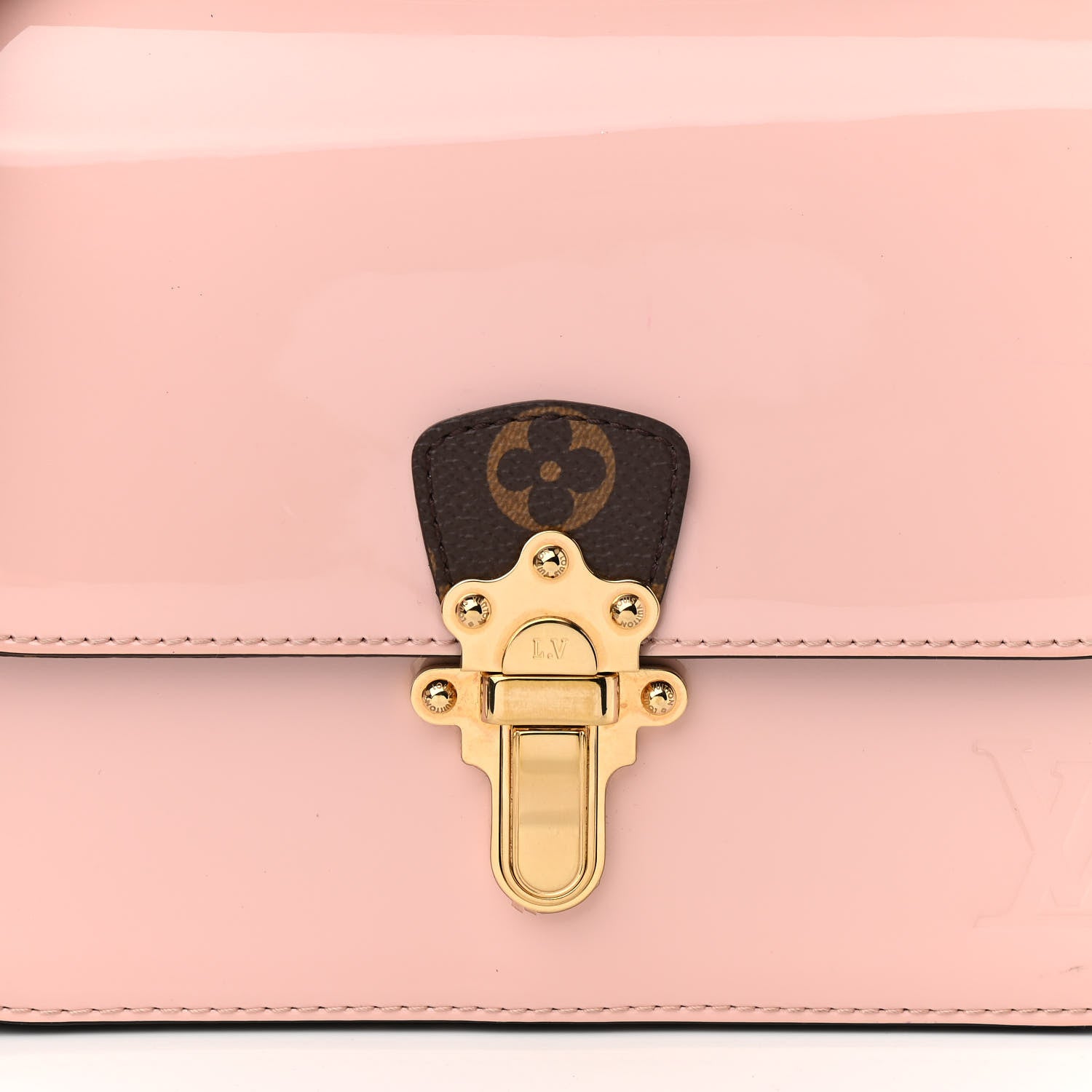 Louis Vuitton Patent Calfskin Monogram Cherrywood BB Rose Ballerine 7 of 12