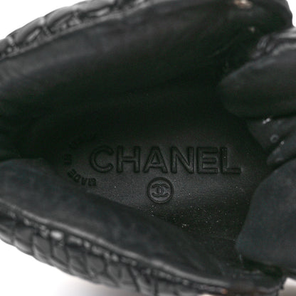 Chanel Calfskin Crocodile Embossed Cocodile High Top Sneakers 37 Black 7 of 8
