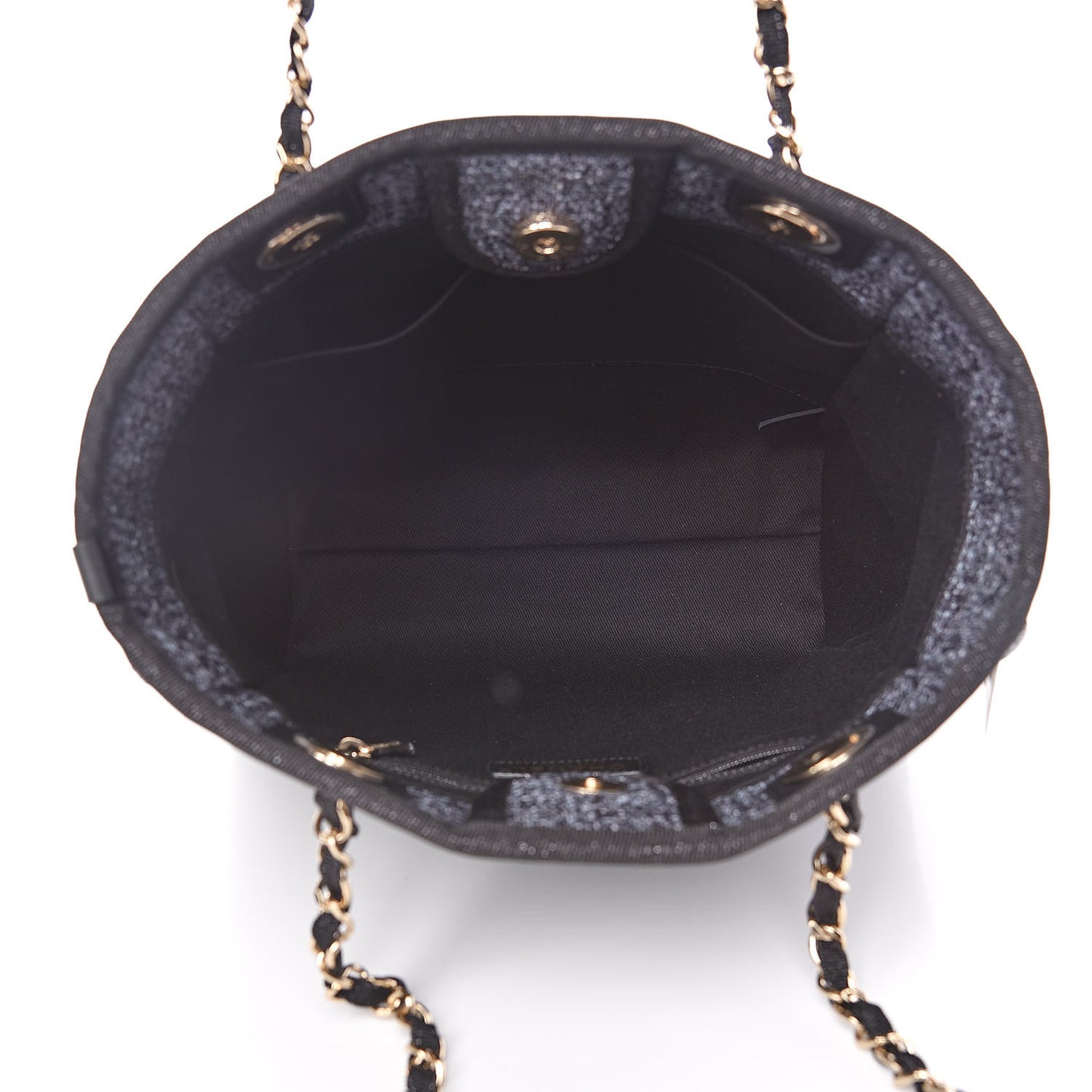 Woven Straw Raffia Mini Deauville Tote Black