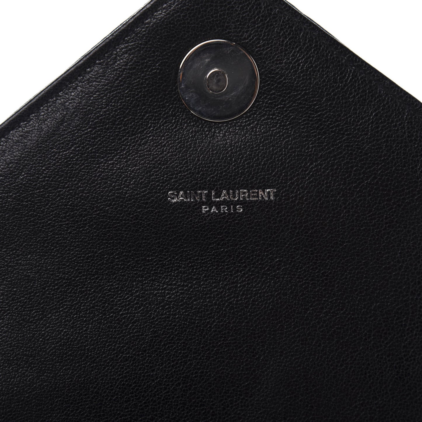 Sheepskin Matelasse Chevron Monogram Medium College Bag Black