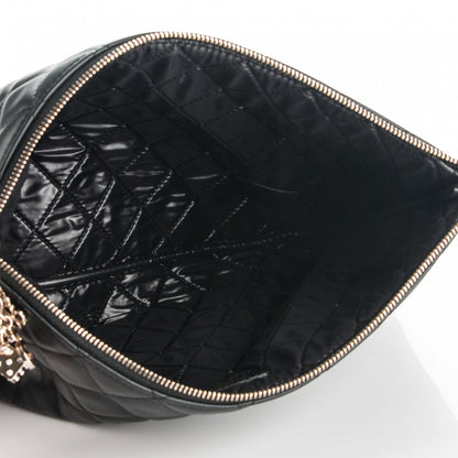 Chanel Lambskin Quilted Medium Casino Beauty CC Cosmetic Case Black 5 of 8