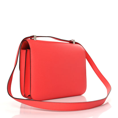 Hermes Epsom Enamel Constance 24 Rose Texas Rouge De Coeur 2 of 9