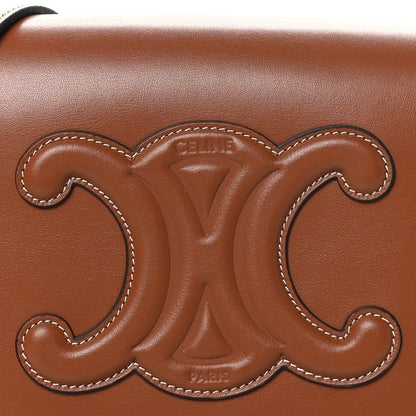 Celine Smooth Calfskin Cuir Triomphe Folco Crossbody Bag Tan 8 of 10