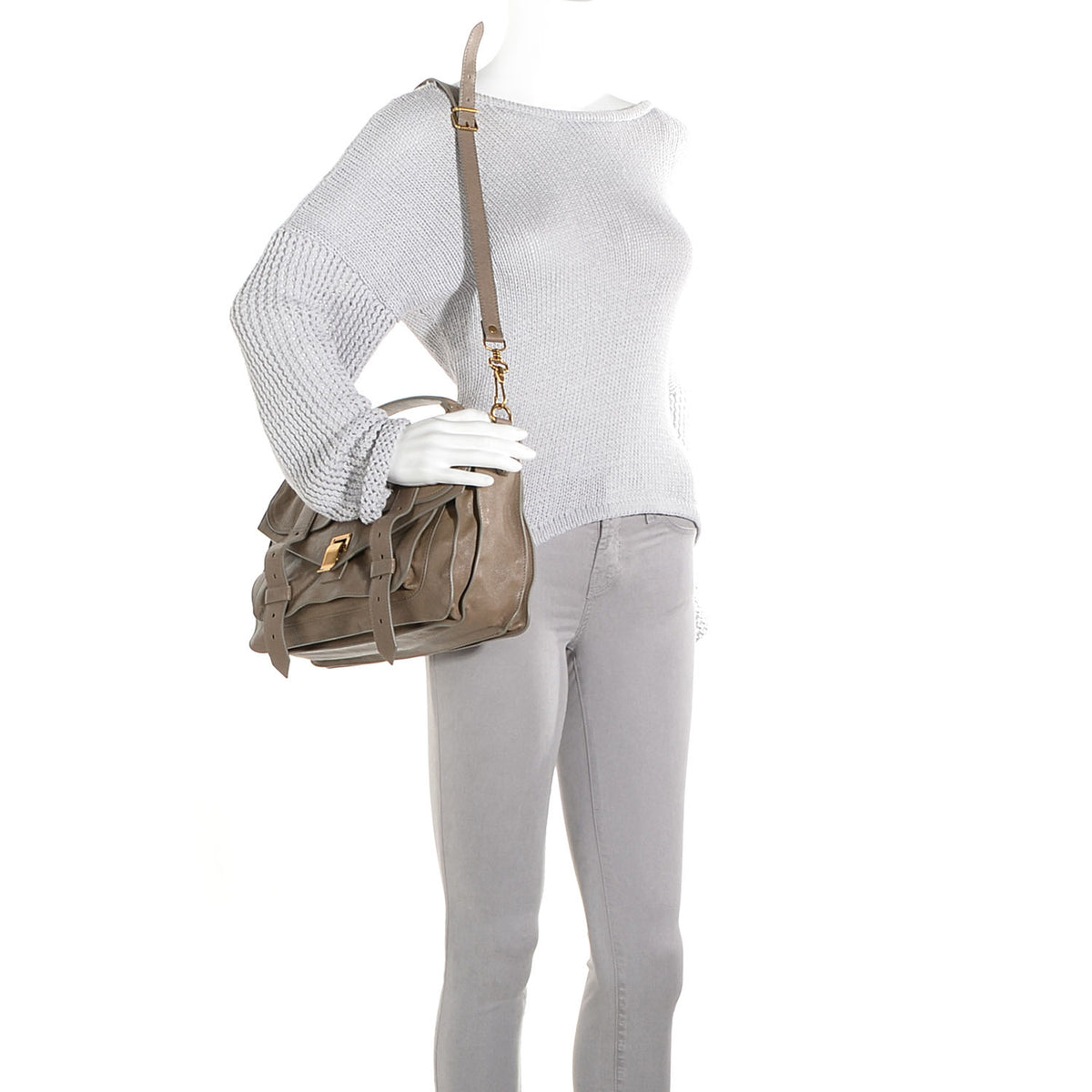 Proenza Schouler Lambskin PS1 Medium Satchel Smoke 2 of 14