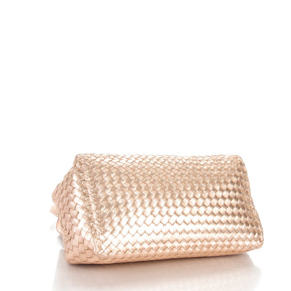 Bottega Veneta Metallic Grosgrain Intrecciato Medium A Shape Seamless Tote Rose Gold 4 of 8