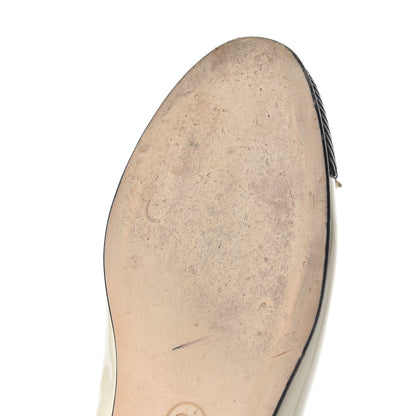 Chanel Patent CC Cap Toe Ballerina Flats 37.5 Beige Black 12 of 14