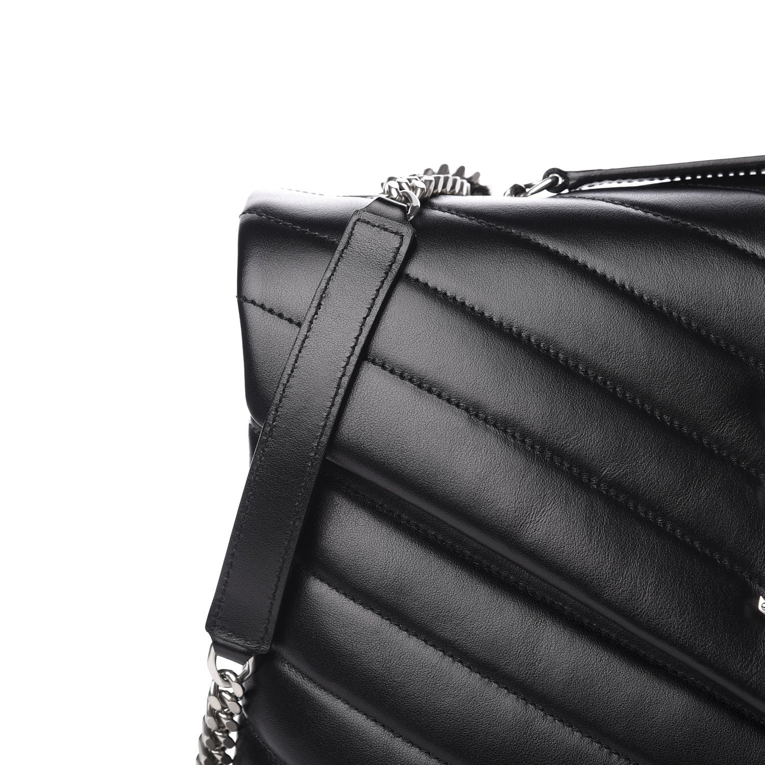 Saint Laurent Calfskin Y Quilted Monogram Medium Loulou Chain Satchel Black 8 of 12