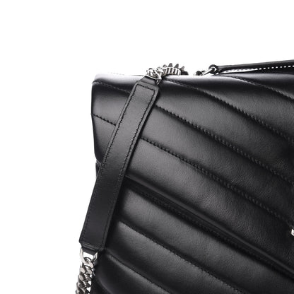 Saint Laurent Calfskin Y Quilted Monogram Medium Loulou Chain Satchel Black 8 of 12